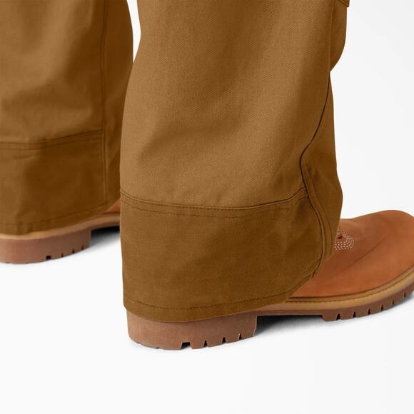 Dickies Mens Waxed Canvas Double Front Bib Overalls Large Brown Duck NWT - Picture 7 of 16